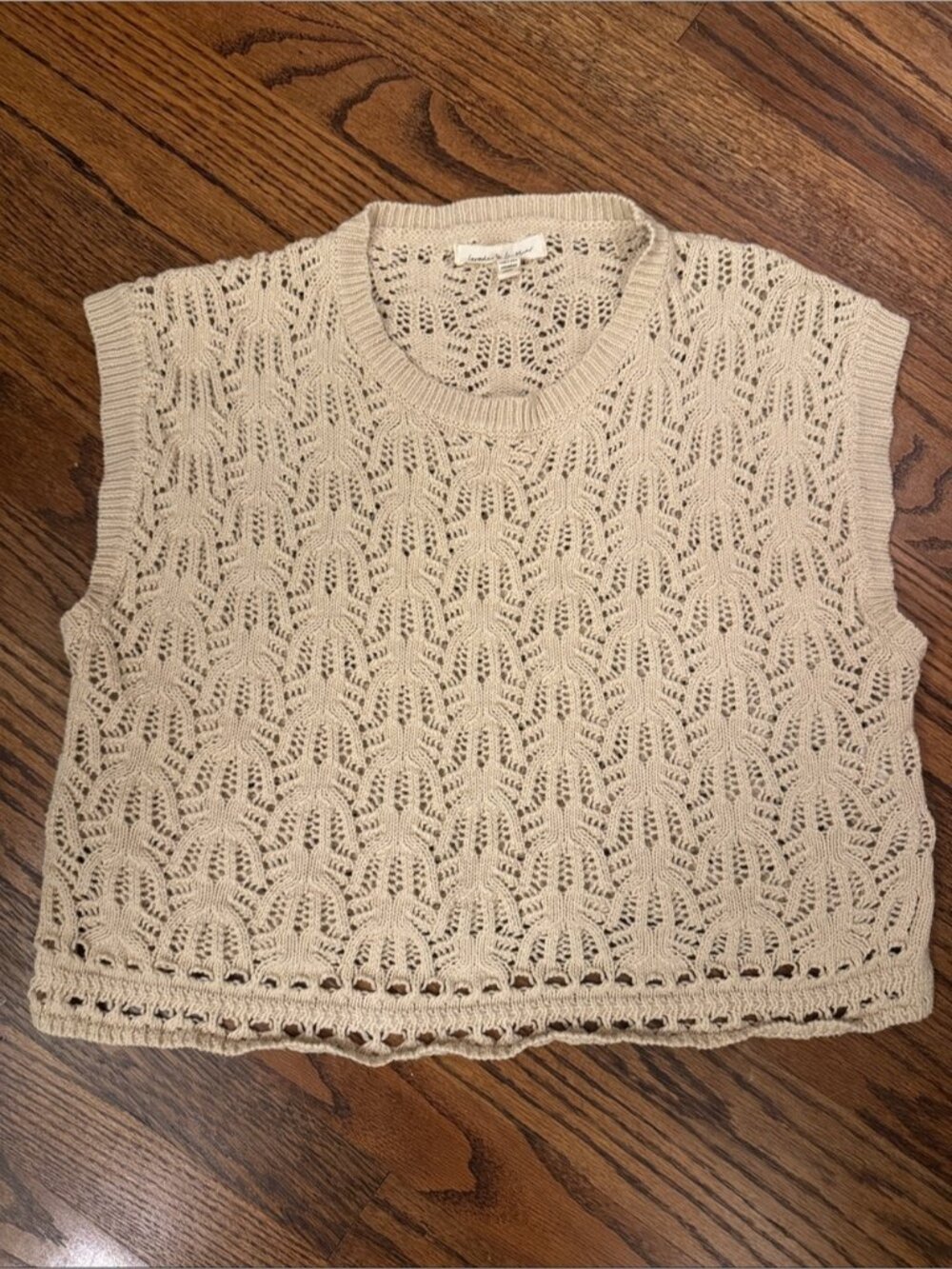 Crochet Knit Cream Crop Top Sweater